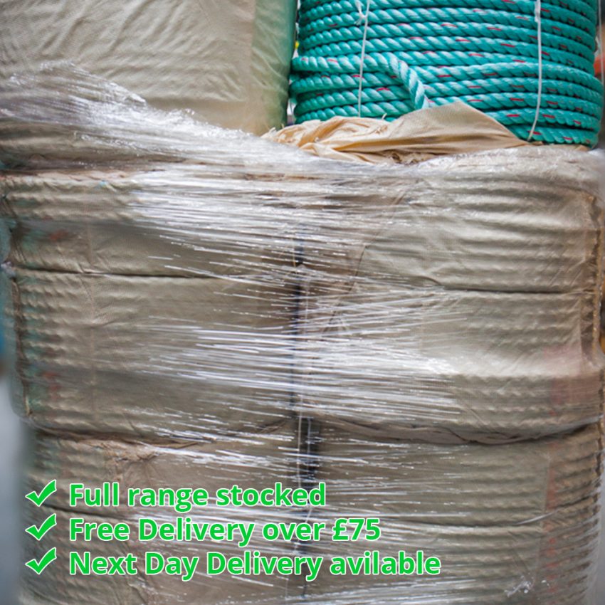 Green-Red-Flecks-Polysteel-Rope-coil-stack