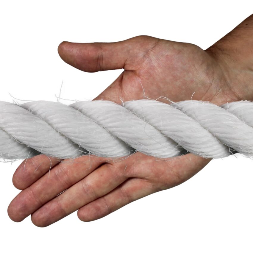 28mm-white-staple-spun-rope-hand-scale