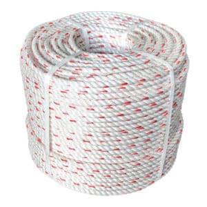 12mm White with Red Fleck Floaty Polysteel Rope (220m Coil)
