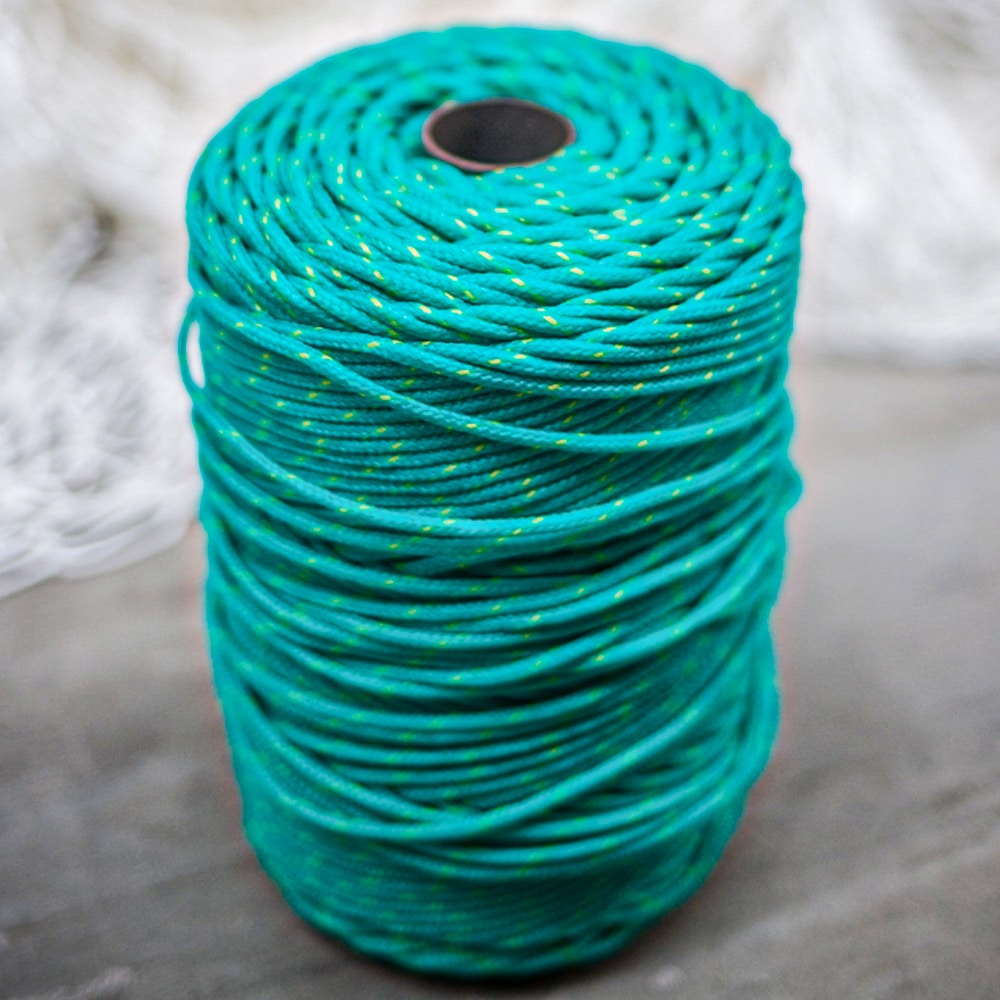 5mm Green with Yellow Fleck Braided Polysteel Twine (2kg)