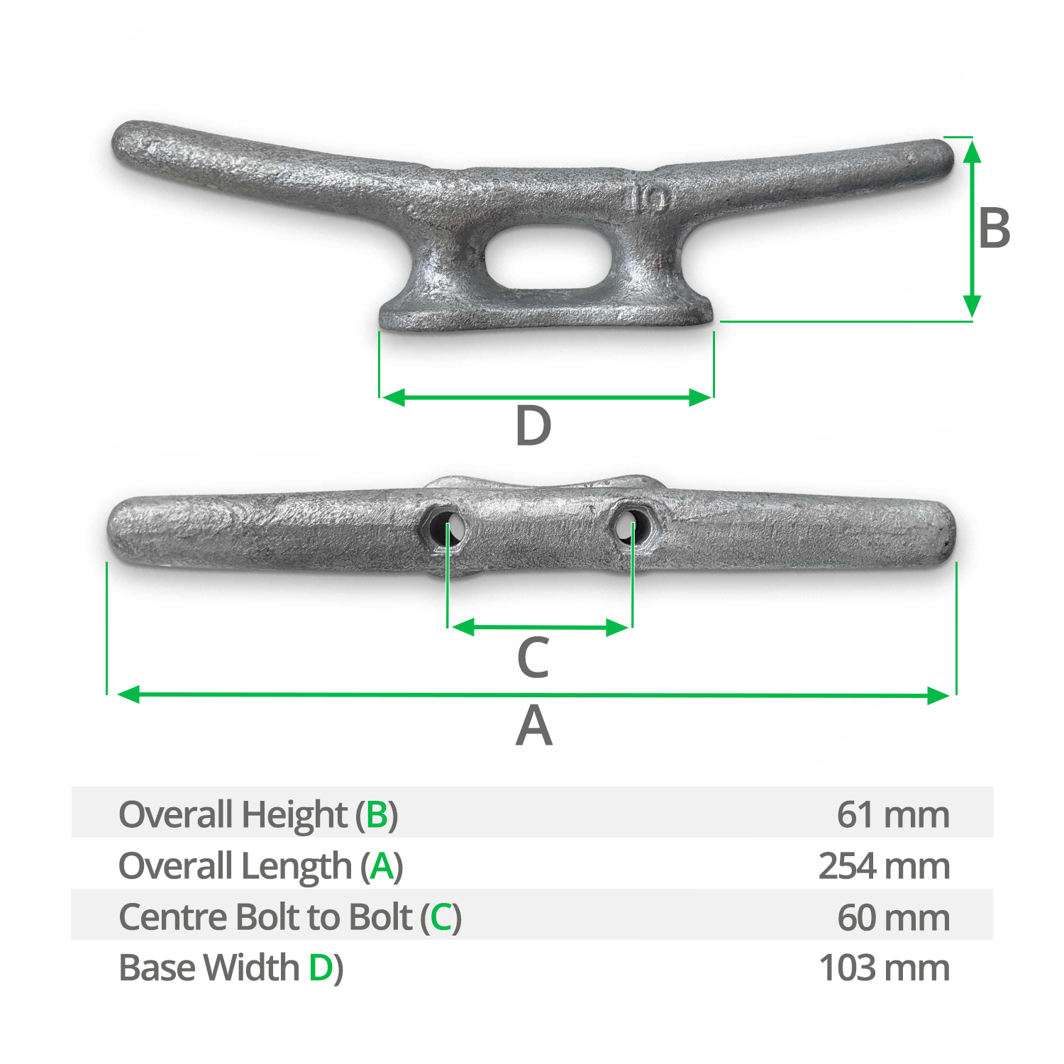 254mm-boat-cleat