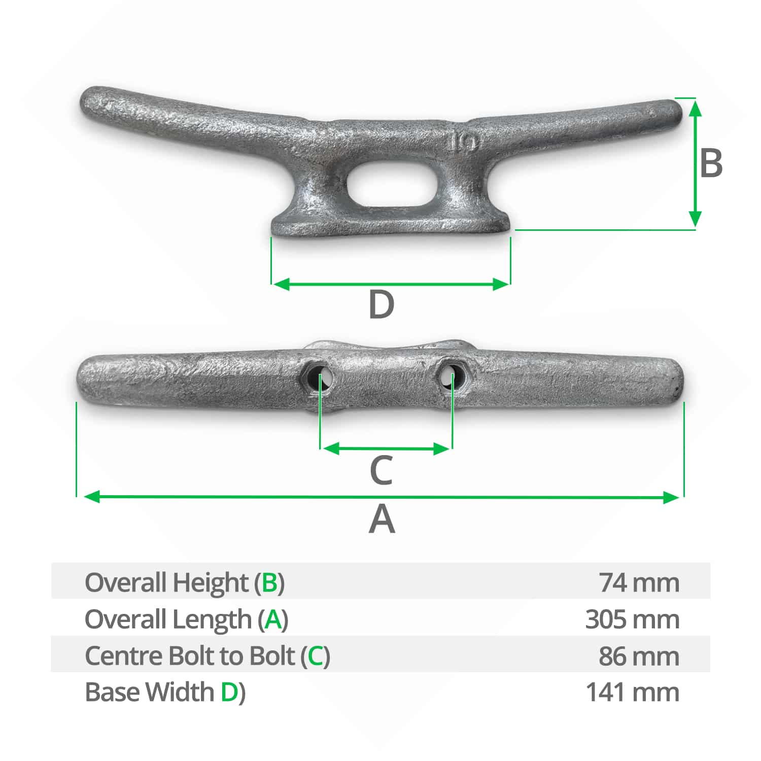 305mm-boat-cleat