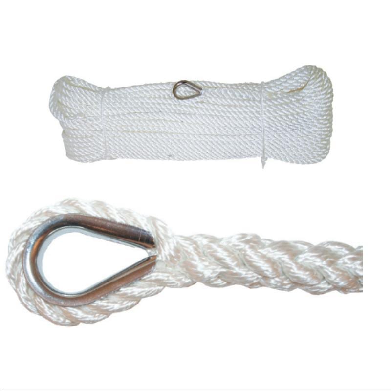 Nylon Anchor Rope 1/2x100' 5850LB Breaking Strain White 12mm*30m Thimble US