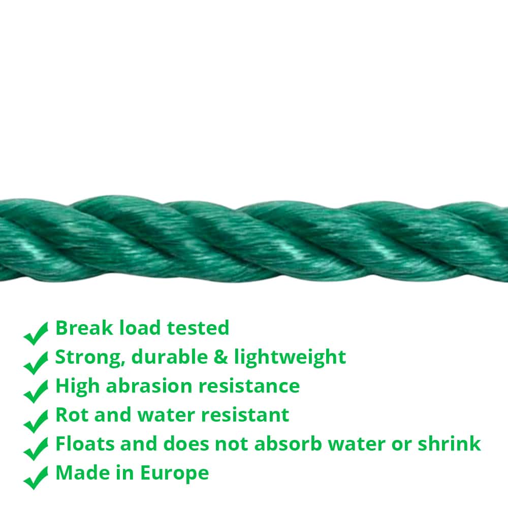 10mm Green Polypropylene Rope (Sold by Meter) Buy Rope