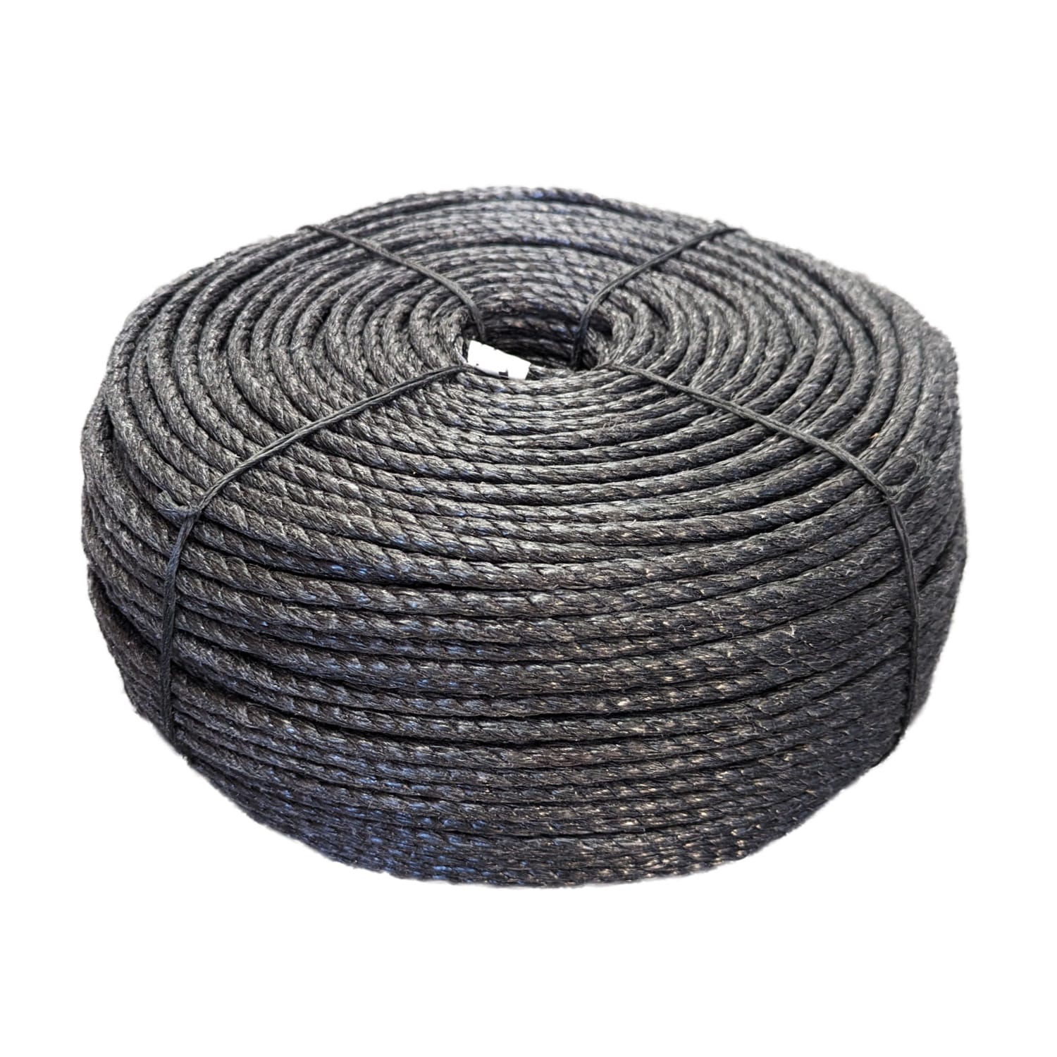 Rope, polypropylene, black, 8mm twisted