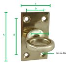 Brass Decking Rope Eye Plate