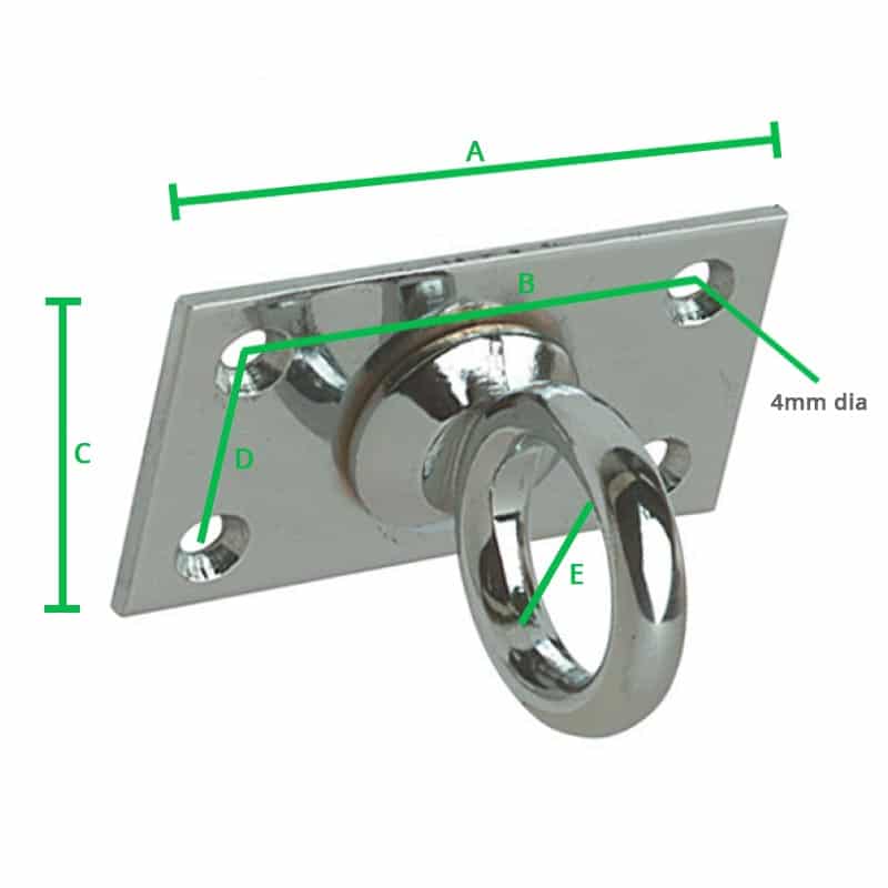 Chrome Decking Rope Eye Plate