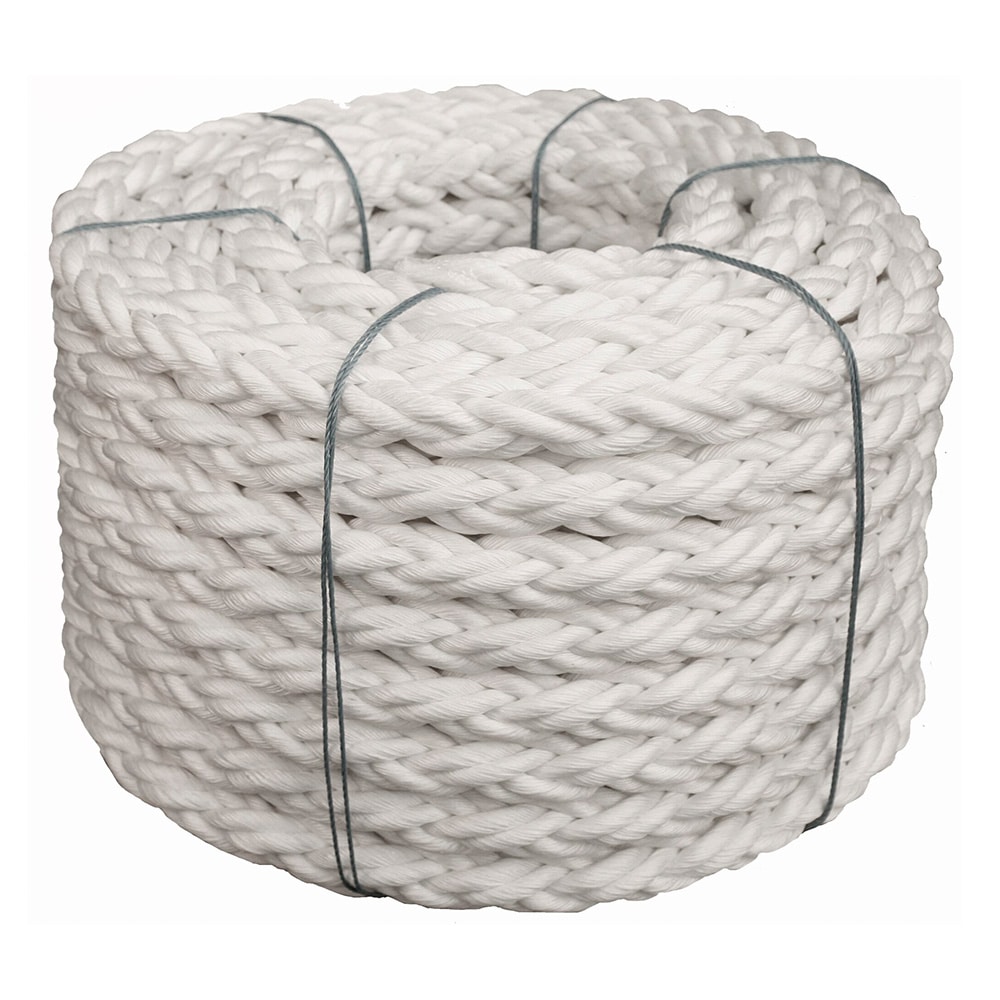 72mm White Polypropylene Mooring Rope (110m Coil)